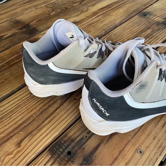 Nike BSBL Huarache Gray Black Cleats size 6Y athletic baseball shoes - Picture 6 of 8